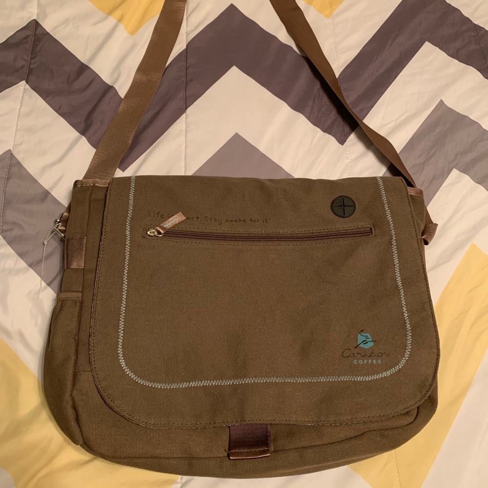 Caribou Coffee messenger bag laptop bag